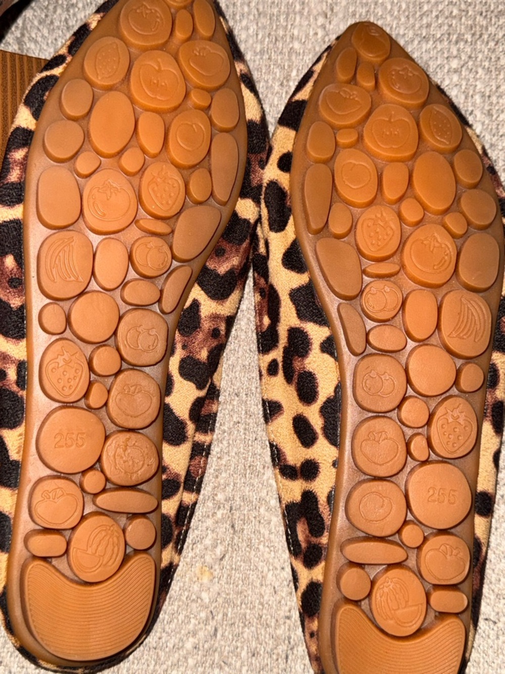 Leopard Print Pointed Toe Flats with Jewel Buckle - Brown - Picture 4 of 4